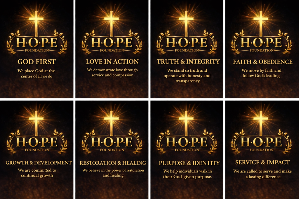 core values in gold and light