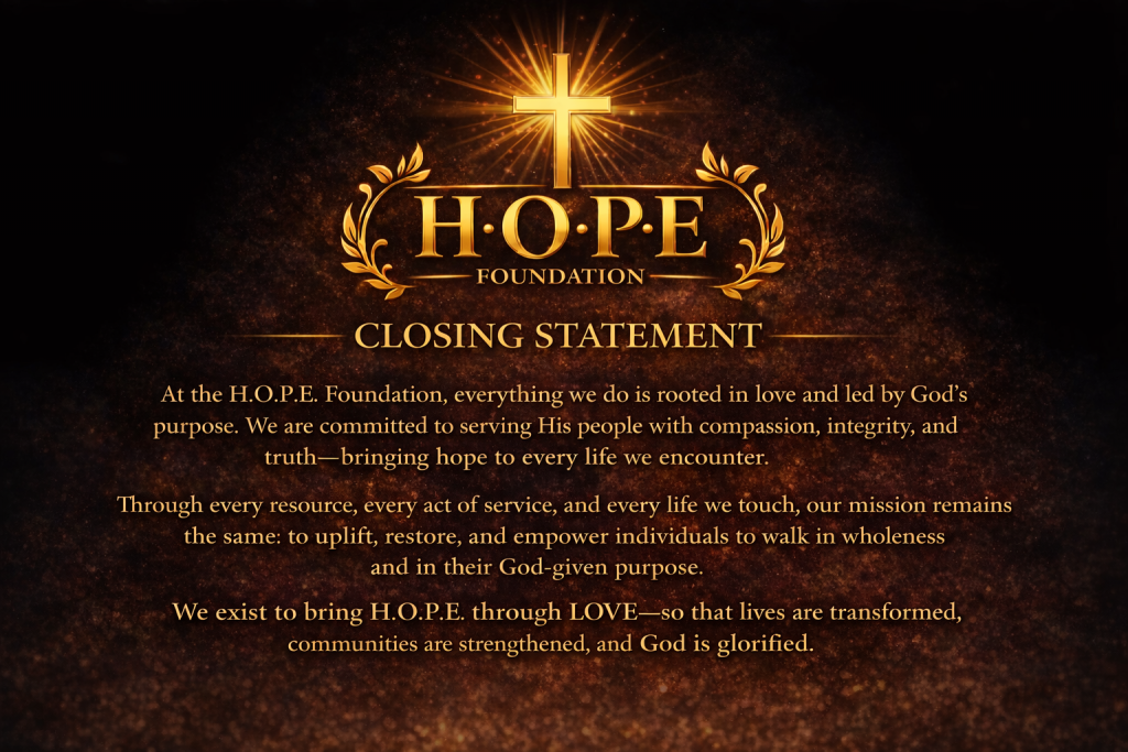 golden hope and purpose statement